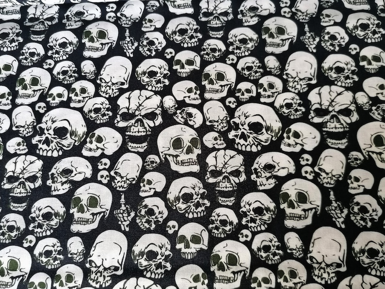 Cotton Fabric MC Skull 05 Meter | Etsy