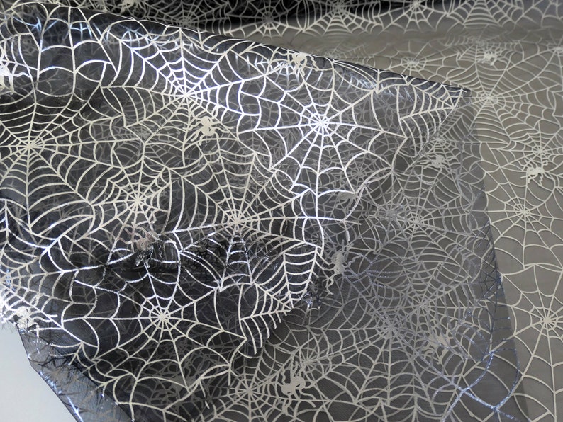 Organza Spinnennetz silber 0,5 Meter Bild 2