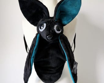 Sweet Batbag - Bat Backpack (petrol, sad eyes)