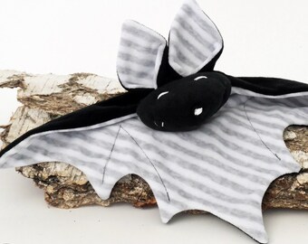 Cuddly Comfort Bat (grey-white, striped)