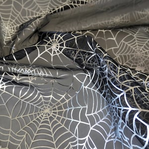 Organza Spinnennetz silber 0,5 Meter Bild 1