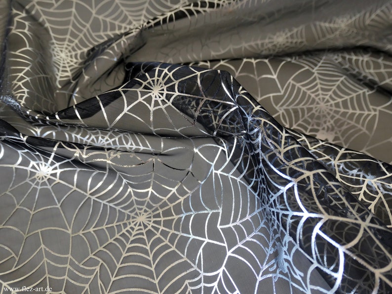 Organza Spinnennetz silber 0,5 Meter image 1
