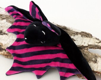 Cuddly Comfort Bat (pink-black, striped)