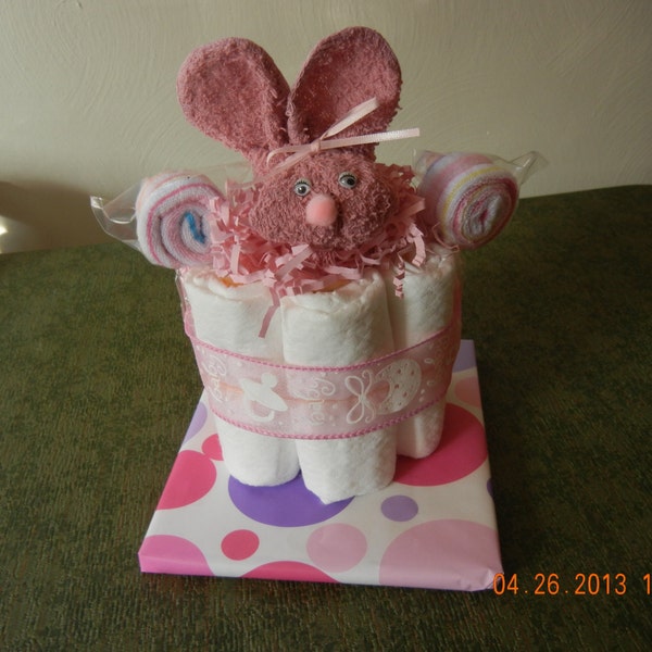 Mini Diaper Cake, Bumble Bee Diaper Cake, Boo Boo Bunny Mini Diaper Cake, Lollipop Mini Diaper Cake