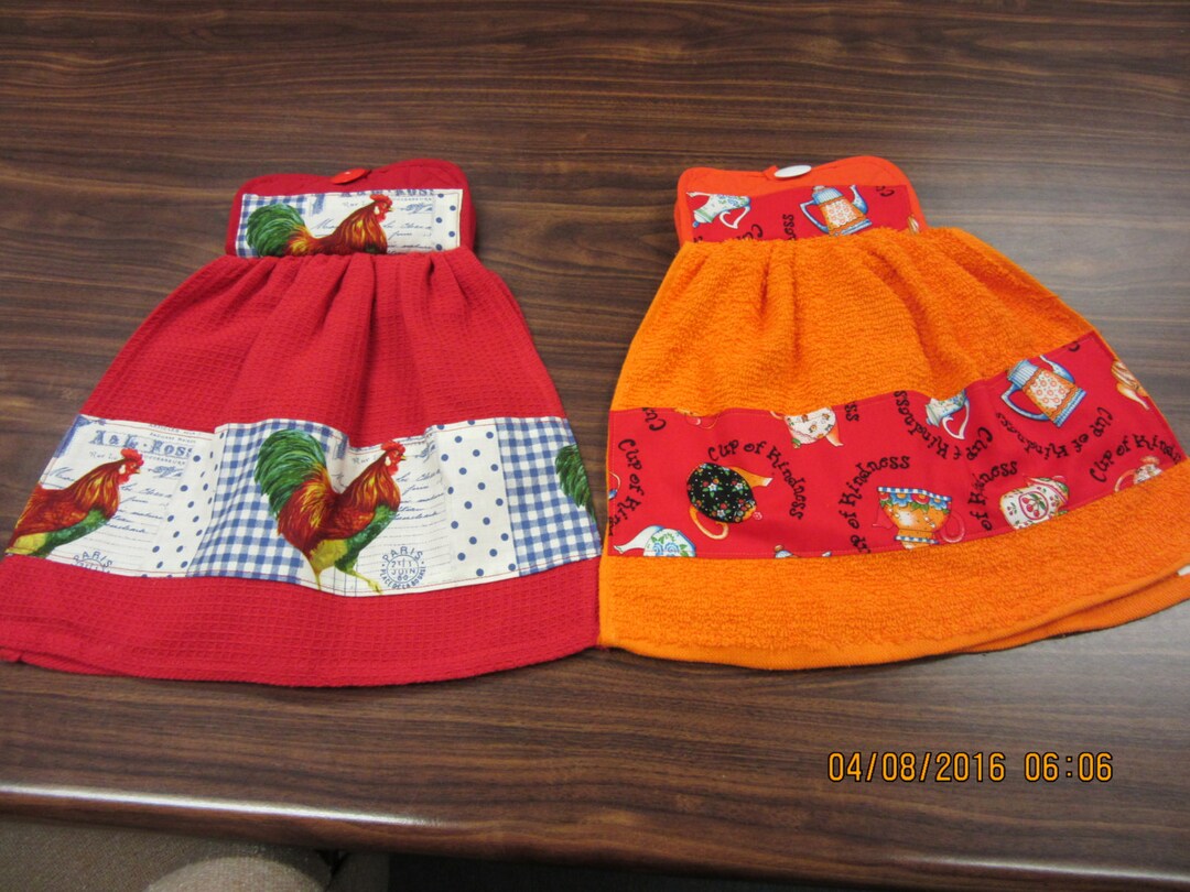 Hanging Fabric Potholder Dish Towel Potholder Dish Towel Set Etsy