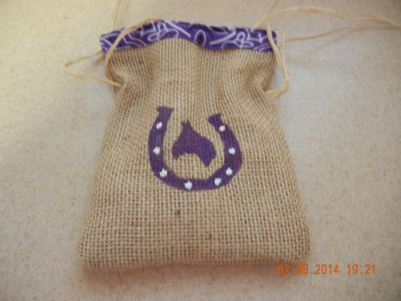 Horseshoe Treat Bags Burlap Favor Bags Birthday Party Bag