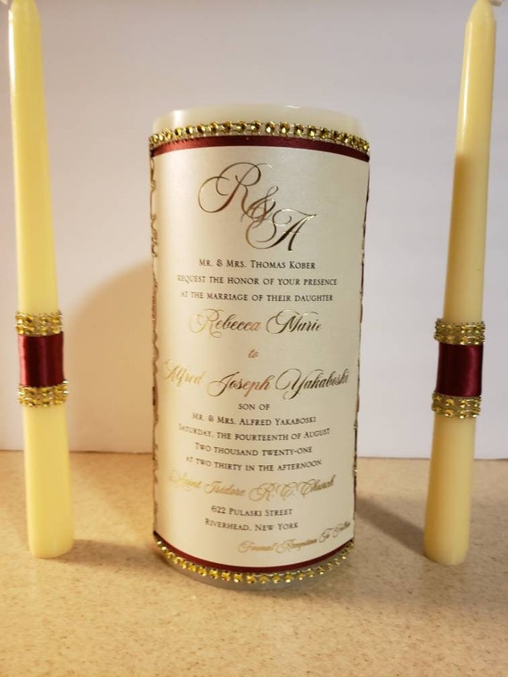 Wedding Candle, Wedding Centerpiece, Wedding Invitation Candle, Wedding Unity Candle Il_570xn