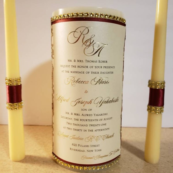 Wedding Candle, Wedding Centerpiece, Wedding Invitation Candle, Wedding Unity Candle