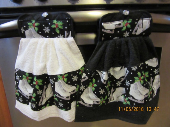 Hanging Fabric Trimmed Potholder Dish Towel, Potholder Dish Towel Set, Kitchen Gift, Housewarming Gift Il_570xn