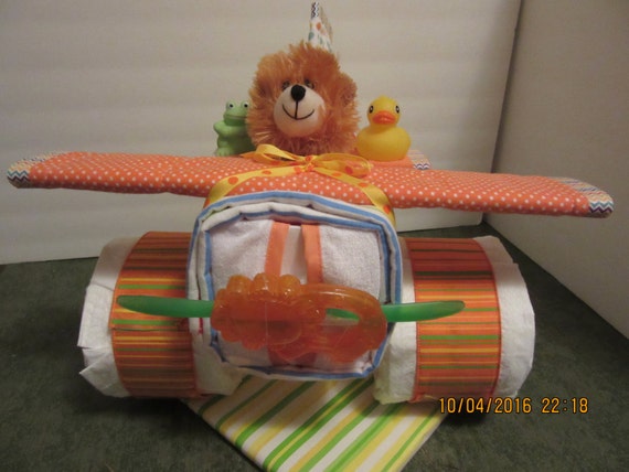 Small Airplane Diaper Cake, Lion Theme Diaper Cake Il_570xn
