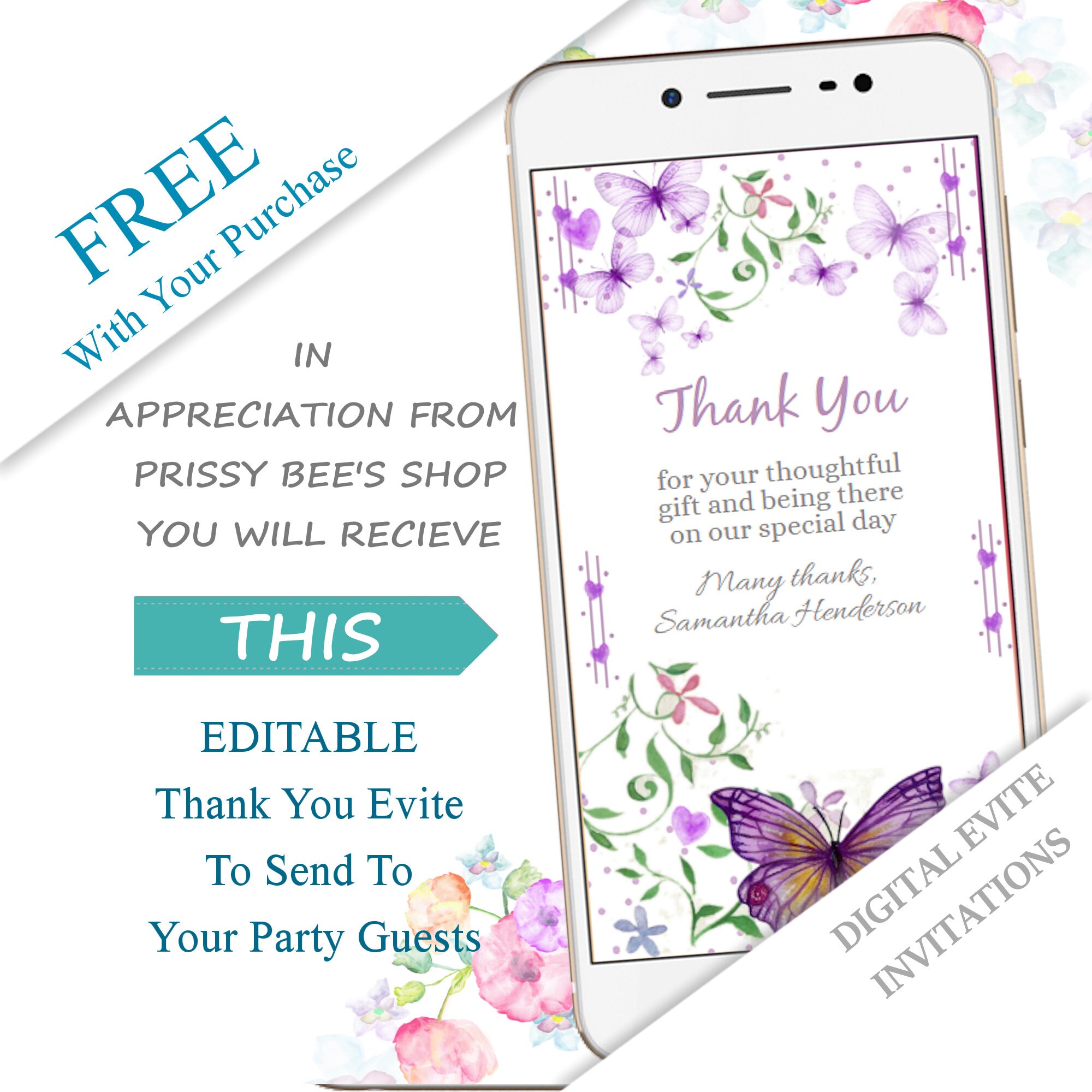 Purple Butterfly Baby Shower Invitation Purple Butterflies Etsy