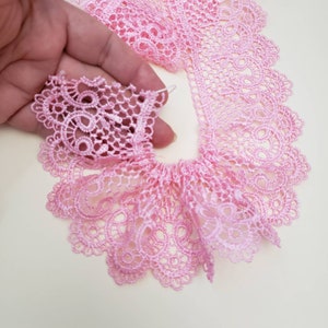 Scallop Venice Lace, Shabby Chic Pink Lace Trims,  Sewing notions craft supplies