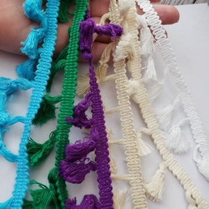Cotton Tassel Fringe, dangle Lace curtain lace, Boho fringe, Sewing Craft supplies for junk journal pillows drapery lampshade