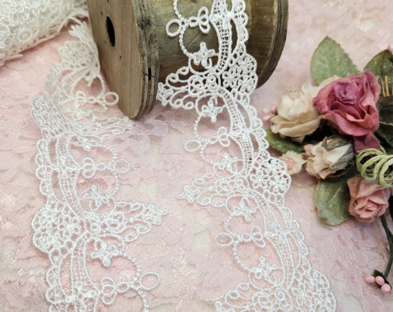 White Scallop Venice Lace Trim, Bridal Wedding Dress Lace - Etsy White Scallop Venice Lace Trim, Bridal Wedding Dress Lace - Etsy