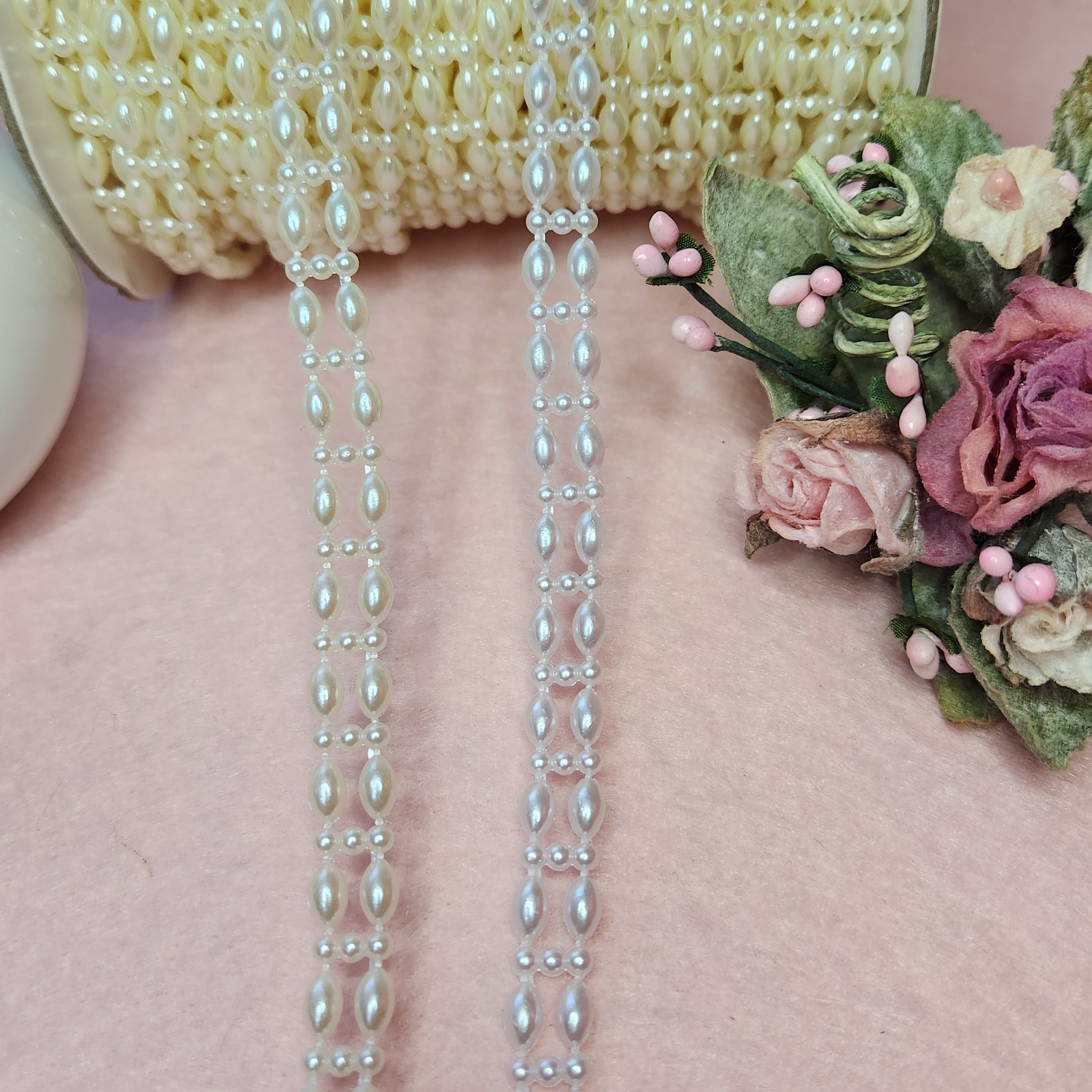Strands Sewing Pearl Trim Strand, Flat Back Bead Embellishment Pearls, Decorative Bead ...
