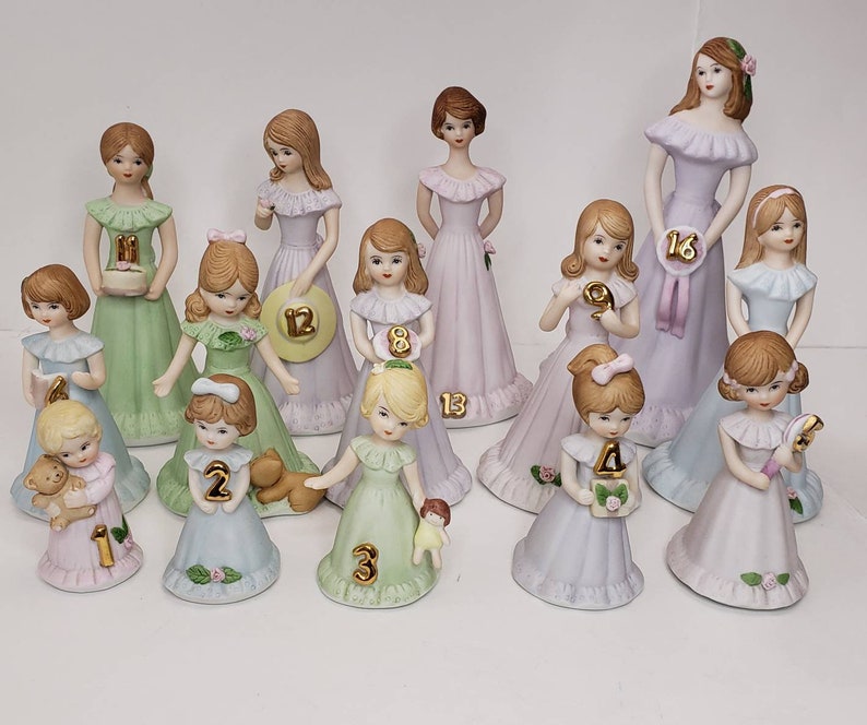 Vintage Growing up Girls Birthday Figurines Hallmark Enesco Etsy