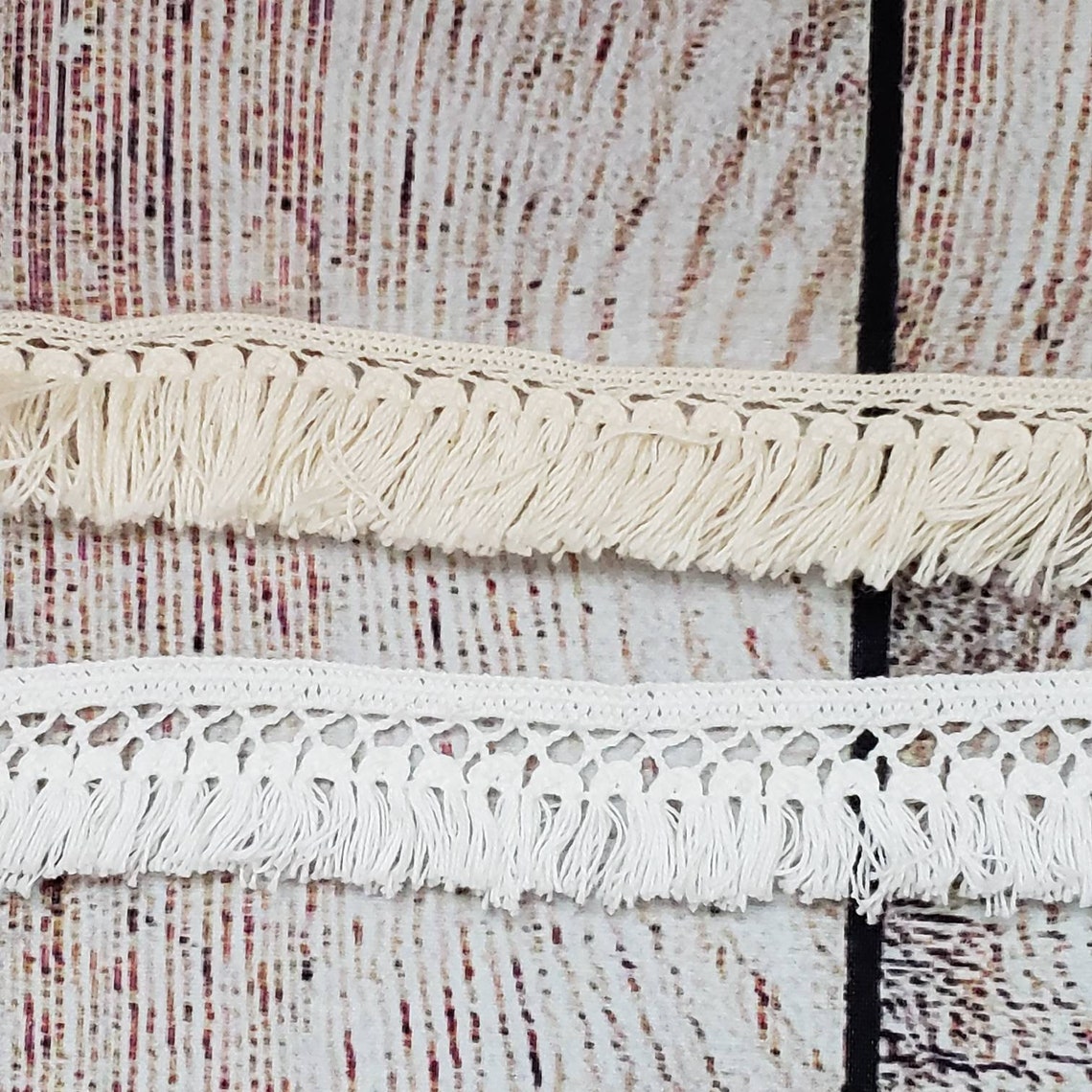 Cotton Fringe Trim 1 Natural Ecru or White Lace by the Etsy