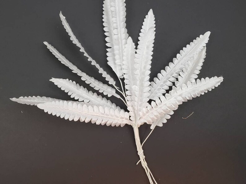 EASTER SALE new fern fronds 48 leaves in a set destash lot vintage bridal floral craft supplies White Vintage Millinery leaf lot
