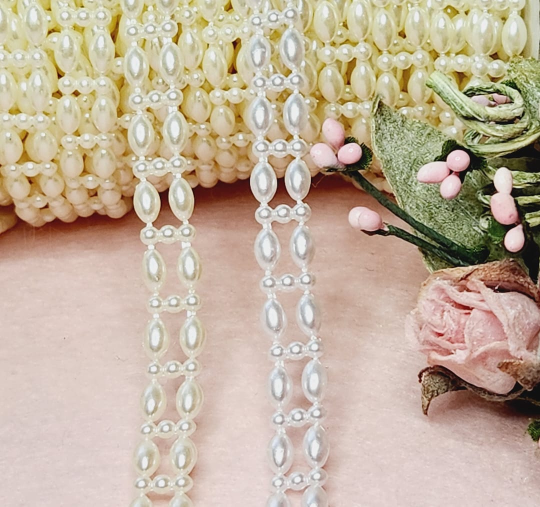 Pearl Trim Strand, Flat Back Bead Embellishment Pearls, Decorative Bead