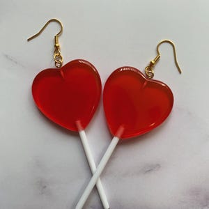 Heart lollipop earrings