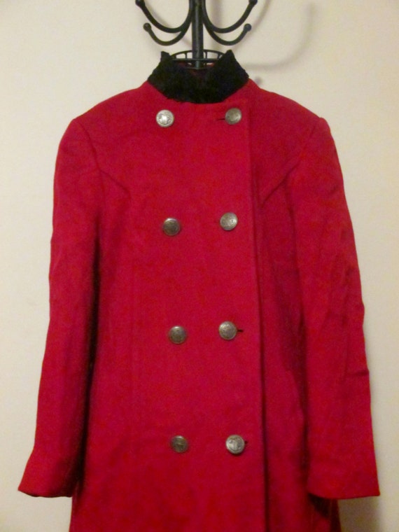 Vintage Red Oleg Cassini Overcoat Size M