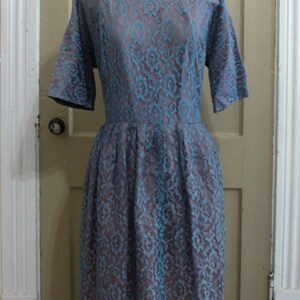 50s Lace/Taffeta Evening Dress Size XL image 2