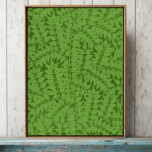Fern Wall Art Print WM11 Beautiful Antique Vintage Green Ferns Outdoor Forest Nature Botanical Flower Plant Leaf Home Room Decor to Frame