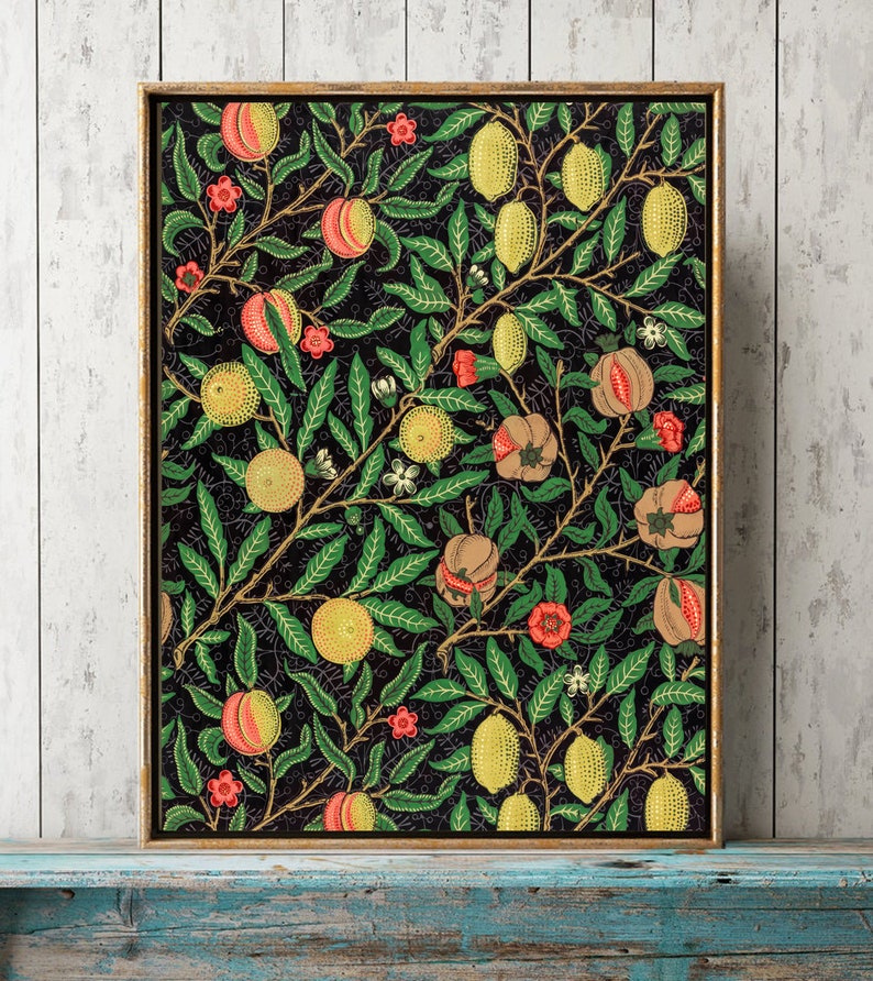 Fruit Wall Art Print WM6 Beautiful Antique Yellow Lemon Peach Etsy