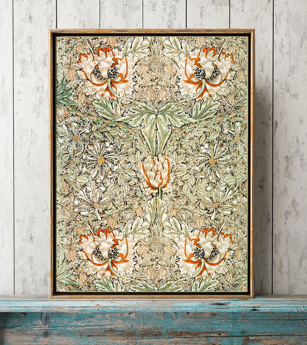 Botanical Wall Art Print WM10 Beautiful Antique Floral Design Rec Tulip ...