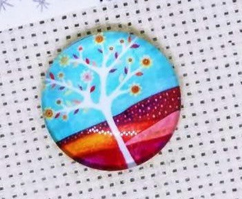 Tree of life needle minder,1 inch needle minder,cross stitch,Quilting,stitchers gift,sewing accessories,magnetic minder