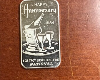 1984 Happy Anniversary 1 troy oz Silver