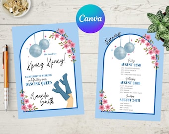Mamma Mia Bachelorette Invitation: Dancing Queen Itinerary (Digital Download)