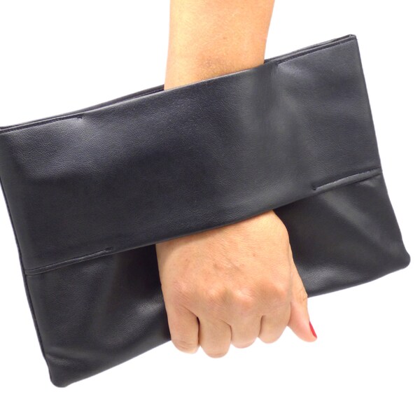 Leather Clutch With Wrist Strap Etsy