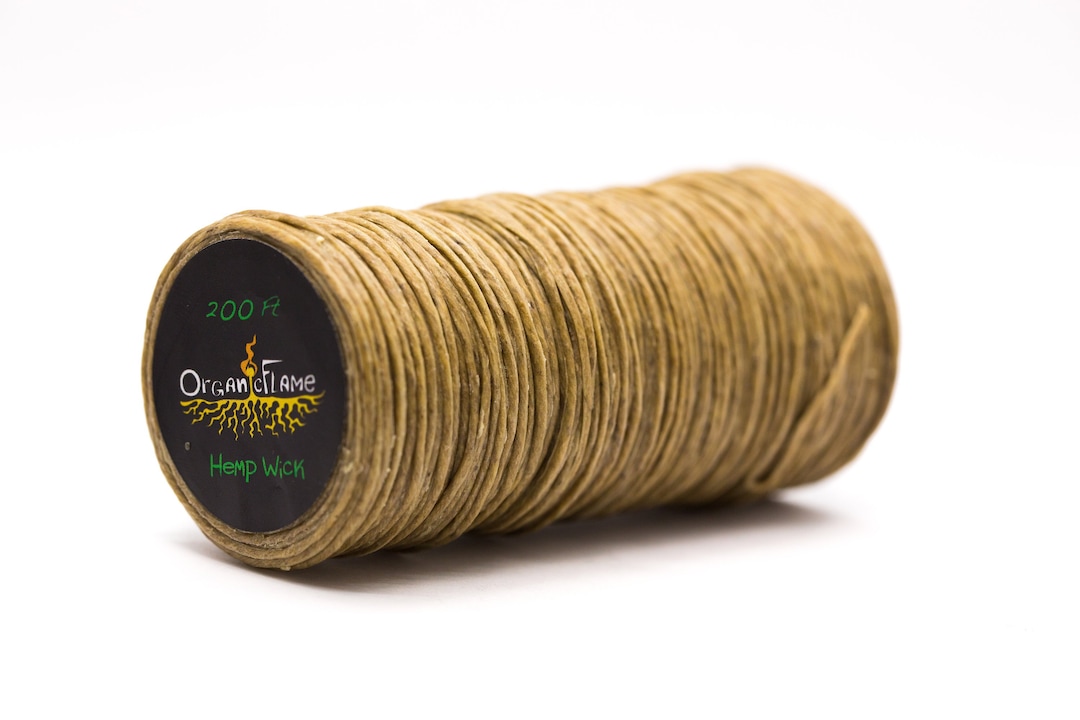 200 Ft. Hemp wick - Organic Flame Beeswax and Honey Wick High Quality Product Slow Burn Smoking Tool
