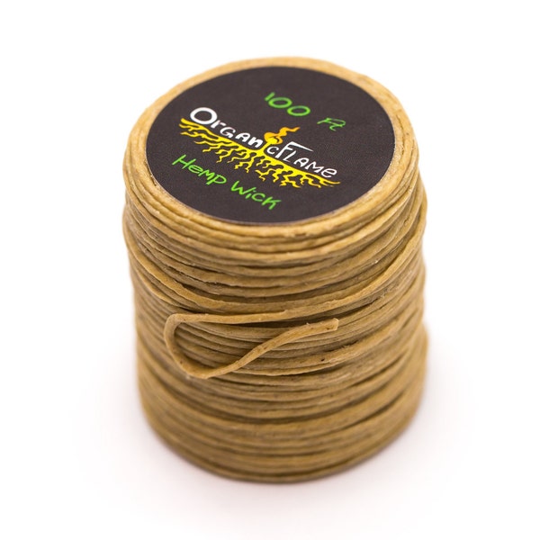 100 Ft. Hemp wick - Organic Flame Beeswax and Honey Wick High Quality Product Slow Burn Smoking Tool