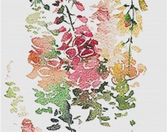 Rainbow Floral Arrangement PDF Cross Stitch Pattern