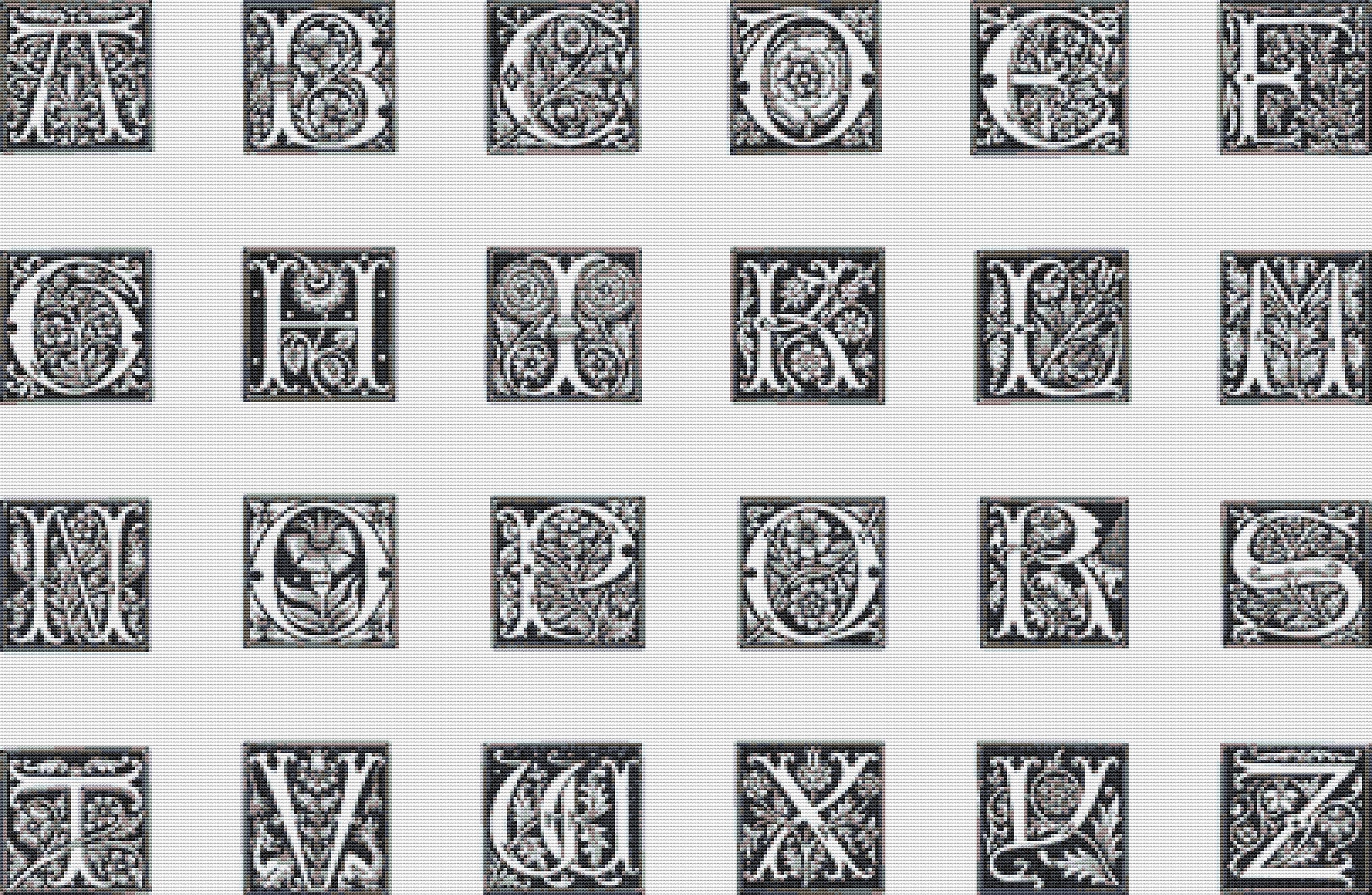 Old English Alphabet PDF Cross Stitch Pattern - Etsy