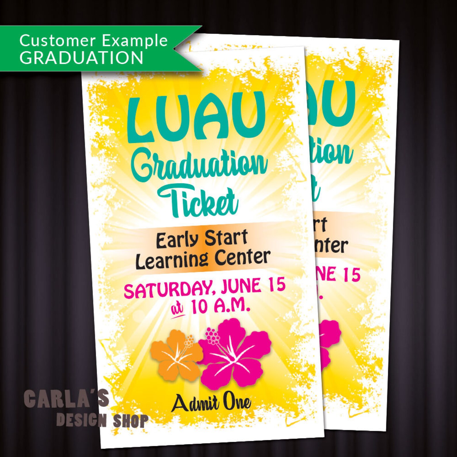 Hawaii Raffle Hawaii Tropical Theme Luau Yellow Hibiscus Printable RAFFLE TICKET ...