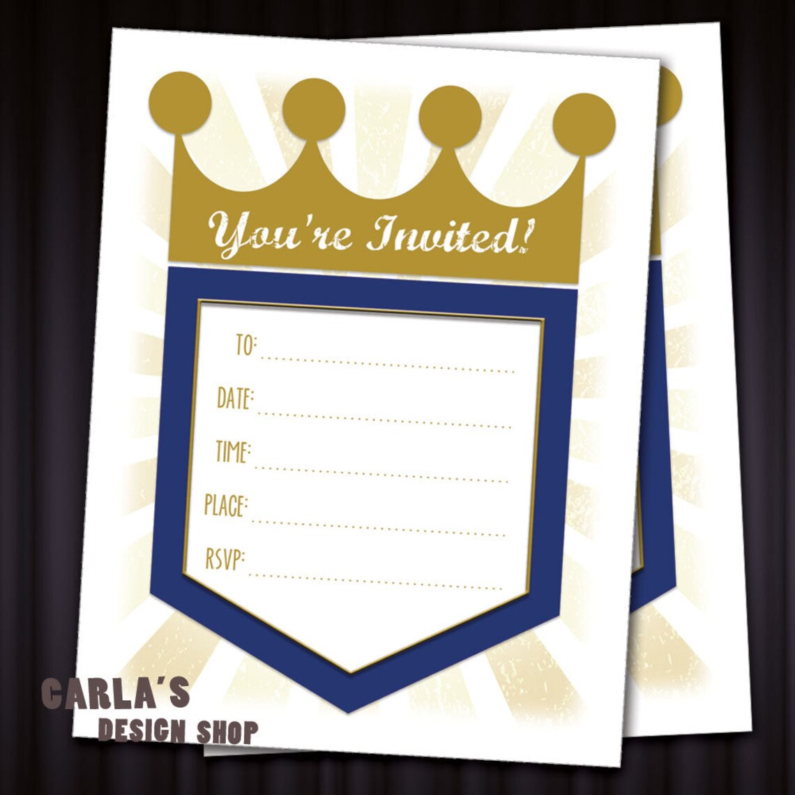 Royals Inspired DIY Party Invitation With Blanks for Your Info ...