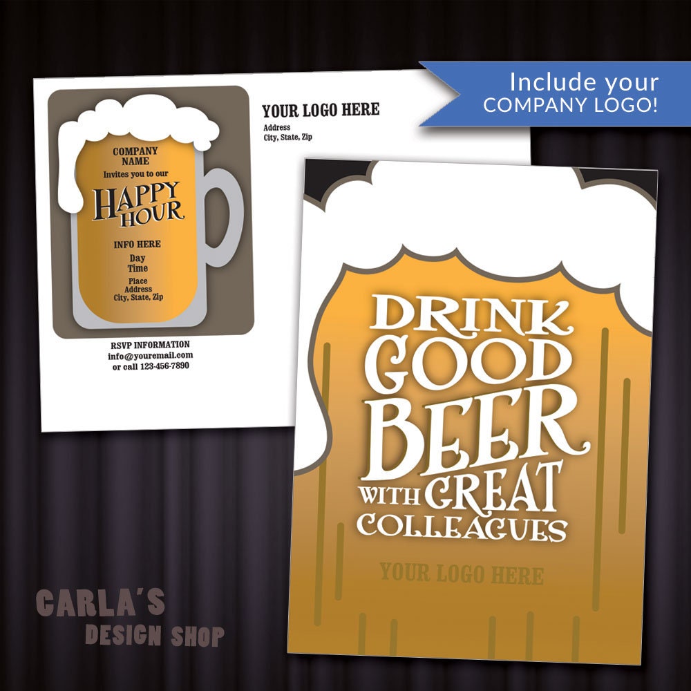 Beer Mug Postcard Design | Customer Appreciation, Happy Hour or Office ...