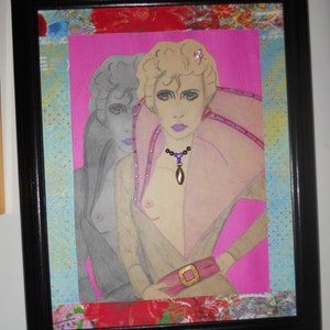 Original Mixed Media Collage &quot;THE SHADOW&quot; signed