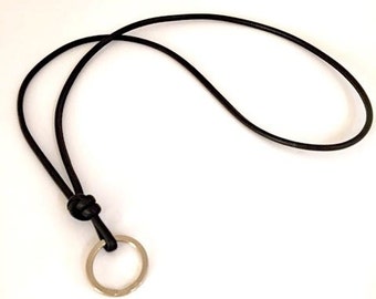Nappa leather lanyard - key-ring clip
