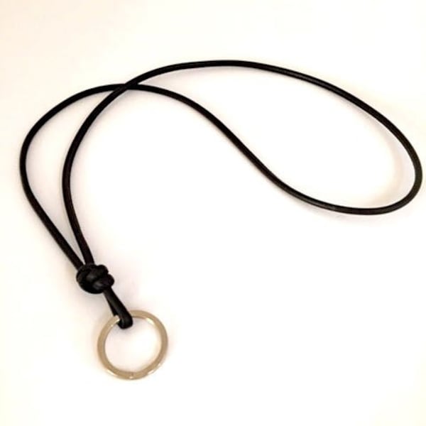 Nappa leather lanyard - key-ring clip