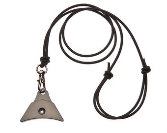 Logan Ventura whistle & leather lanyard - Sheep Dog Training whistle, silver-grey