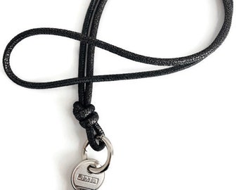 Lamb Nappa leather lanyard - spring ring clips