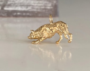 9 carat Gold Border Collie charm & chain