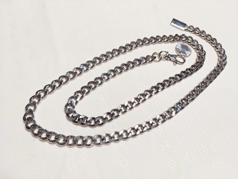 Silver Metal Chain Belt Curb Link Chain Belt