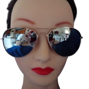 Sunglasses Men, Sunglasses Women, Gold Aviator Mirror Sunglasses