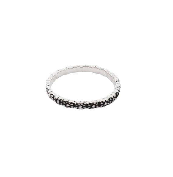Sterling Silver Tiny Daisy Band, Stackable Ring - image 1