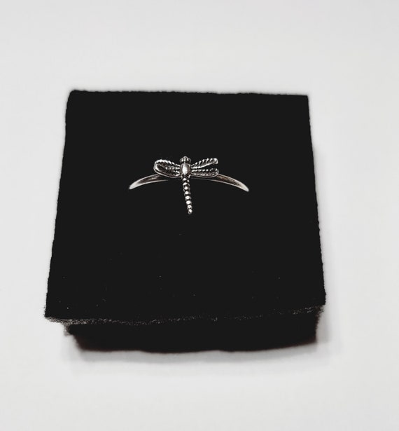 Sterling Silver Dragonfly Ring, Minimalist Ring - image 1